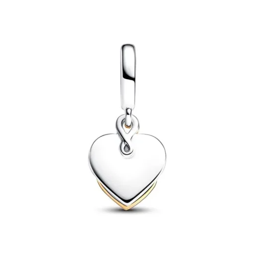 Charm Femme Pandora Pendant Moments Double Mum (Maman) Gravable Diamant de Synthèse 763237C01