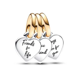 Charm Femme PANDORA PENDANT TRIPLE SÉPARABLE AMITIÉ BIMATIÈRE Doré 14 Carats Argent 925/1000