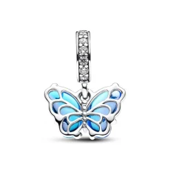 Charm Femme PANDORA PENDANT PAPILLON EN VERRE DE MURANO BLEU Argent 925/1000