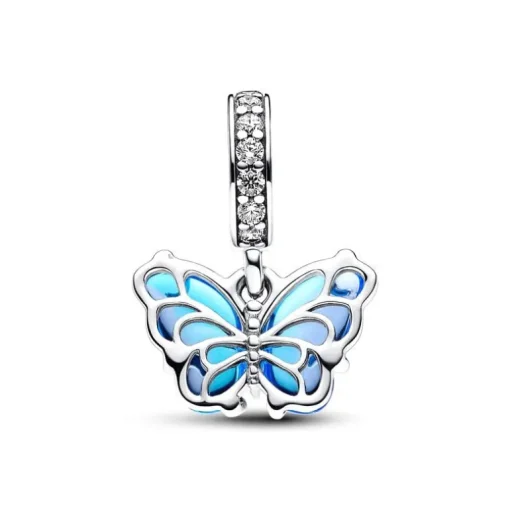 Charm Femme PANDORA PENDANT PAPILLON EN VERRE DE MURANO BLEU Argent 925/1000