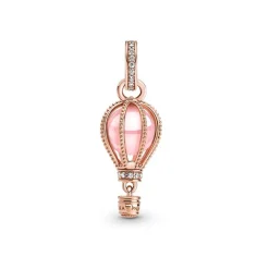 Charm Femme PANDORA PENDANT MONTGOLFIÈRE ROSE SCINTILLANT Doré Rose 14 Carats