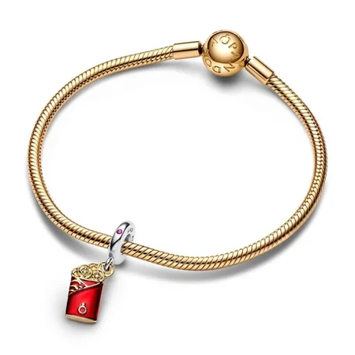 Charm Femme PANDORA PENDANT ENVELOPPE ROUGE BICOLORE Argent 925/1000 et Doré 14 Carats
