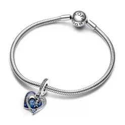Charm Femme PANDORA PENDANT DOUBLE CŒUR ÉTOILE FILANTE CÉLESTE Argent 925/1000