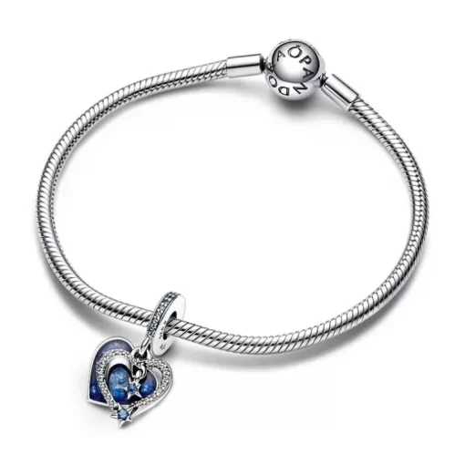 Charm Femme PANDORA PENDANT DOUBLE CŒUR ÉTOILE FILANTE CÉLESTE Argent 925/1000