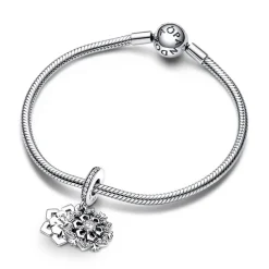 Charm Femme PANDORA PENDANT DOUBLE FLOCON DE NEIGE SCINTILLANT Argent 925/1000
