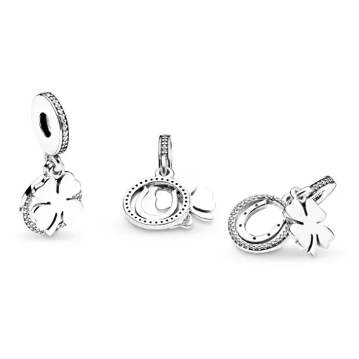 Charm Femme PANDORA PENDANT TRÈFLE À QUATRE FEUILLES CHANCE Argent 925/1000