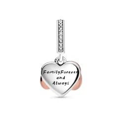 Charm Femme PANDORA PENDANT CŒUR INFINI SCINTILLANT Argent 925/1000 Doré Rose 14 Carats