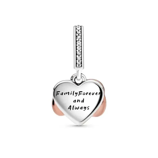 Charm Femme PANDORA PENDANT CŒUR INFINI SCINTILLANT Argent 925/1000 Doré Rose 14 Carats