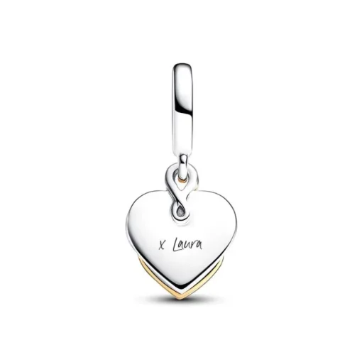 Charm Femme Pandora Pendant Moments Double Mum (Maman) Gravable Diamant de Synthèse 763237C01