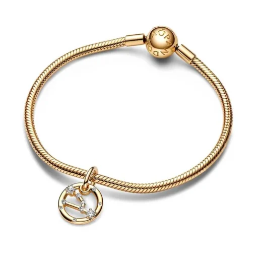Charm Femme PANDORA PENDANT SIGNE DU TAUREAU Doré 14 Carats