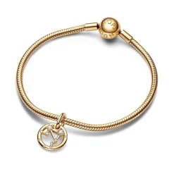 Charm Femme PANDORA PENDANT SIGNE DES GÉMEAUX Doré 14 Carats