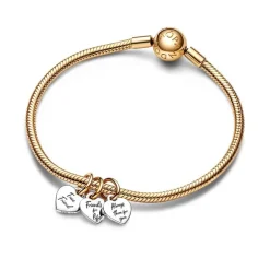 Charm Femme PANDORA PENDANT TRIPLE SÉPARABLE AMITIÉ BIMATIÈRE Doré 14 Carats Argent 925/1000