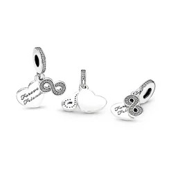 Charm Femme PANDORA PENDANT CŒUR AMIS POUR LA VIE Argent 925/1000