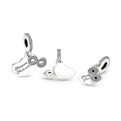 Charm Femme PANDORA PENDANT CŒUR AMIS POUR LA VIE Argent 925/1000