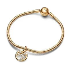 Charm Femme PANDORA PENDANT SIGNE DE LA BALANCE Doré 14 Carats