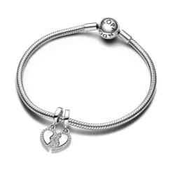 Charm Femme PANDORA PENDANT CŒUR DE L'AMITIÉ SÉPARABLE Argent 925/1000