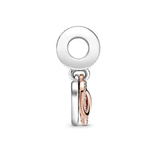 Charm Femme PANDORA PENDANT CŒUR INFINI SCINTILLANT Argent 925/1000 Doré Rose 14 Carats