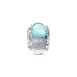 Charm Femme PANDORA VERRE DE MURANO MULTICOLORE & PLUME COURBE Argent 925/1000