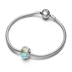 Charm Femme PANDORA VERRE DE MURANO MULTICOLORE & PLUME COURBE Argent 925/1000