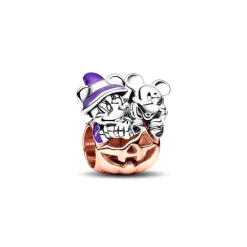 Charm Gemme PANDORA DISNEY CITROUILLE HALLOWEEN MICKEY ET MINNIE Argent 925/1000