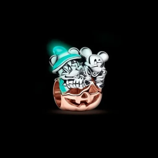 Charm Gemme PANDORA DISNEY CITROUILLE HALLOWEEN MICKEY ET MINNIE Argent 925/1000