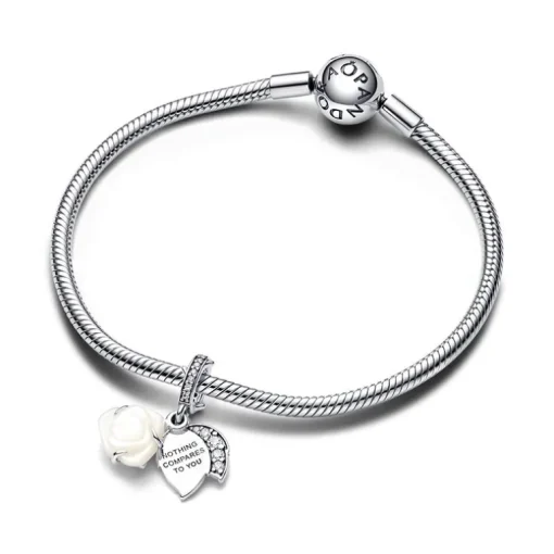 Charm Pandora Pendant Double Rose Blanche 793200C01