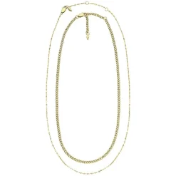 Coffret Deux Colliers Chaînes Femme FOSSIL SEASONAL Acier Doré