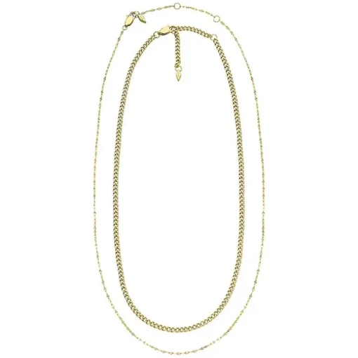 Coffret Deux Colliers Chaînes Femme FOSSIL SEASONAL Acier Doré