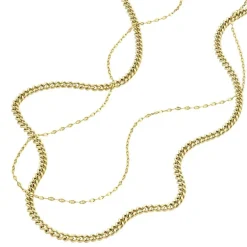 Coffret Deux Colliers Chaînes Femme FOSSIL SEASONAL Acier Doré