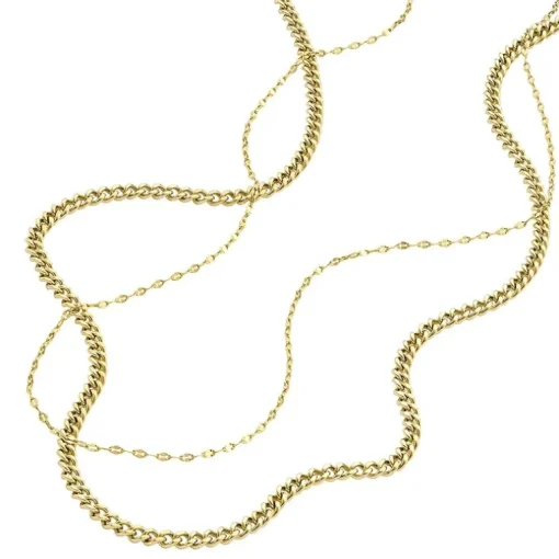 Coffret Deux Colliers Chaînes Femme FOSSIL SEASONAL Acier Doré