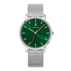 Coffret Homme PIERRE LANNIER ESSENTIAL Cadran Vert Bracelet Cuir Brun 386C171