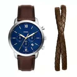 Coffret Montre Homme Neutra chronographe cuir marron FS6018SET