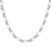 Collier Chaîne ARGENT 925/1000 Figaro Diamantée 6 mm