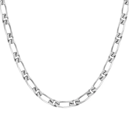 Collier Chaîne ARGENT 925/1000 Figaro Diamantée 6 mm