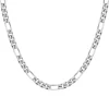 Collier Chaîne ARGENT 925/1000 Figaro diamantée 6 mm