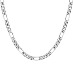 Collier Chaîne ARGENT 925/1000 Figaro diamantée 6 mm
