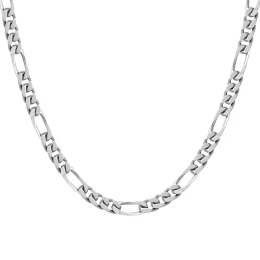 Collier Chaîne ARGENT 925/1000 Figaro diamantée 6 mm