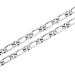 Collier Chaîne ARGENT 925/1000 Figaro Diamantée 6 mm