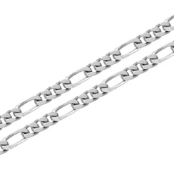 Collier Chaîne ARGENT 925/1000 Figaro diamantée 6 mm