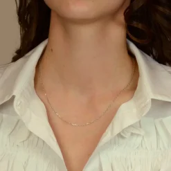 Collier Chaîne ARGENT 925/1000 Forçat diamantée 1.60 mm