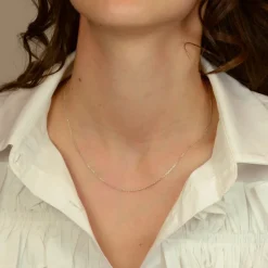 Collier Chaîne ARGENT 925/1000 Forçat diamantée 1.30 mm