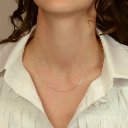 Collier Chaîne ARGENT 925/1000 Forçat diamantée 1.30 mm
