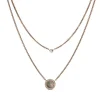 Collier double Femme Fossil disque nacré