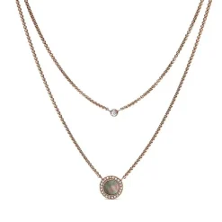 Collier double Femme Fossil disque nacré