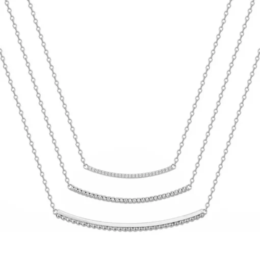 Collier Femme 3 rangs EDORA ARGENT 925/1000 et Oxydes