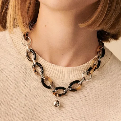 Collier Femme AGATHA ARIA Argenté et Acétate 02680142-788-TU