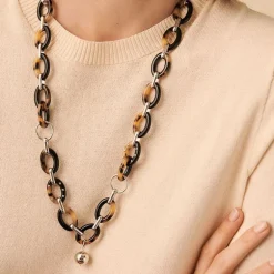 Collier Femme AGATHA ARIA Argenté et Acétate 02680142-788-TU