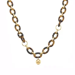 Collier Femme Agatha Laiton Doré et Tortoise 02680142-173-TU