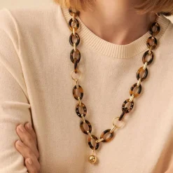 Collier Femme Agatha Laiton Doré et Tortoise 02680142-173-TU