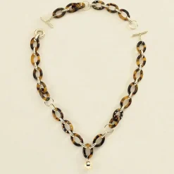 Collier Femme Agatha Laiton Doré et Tortoise 02680142-173-TU